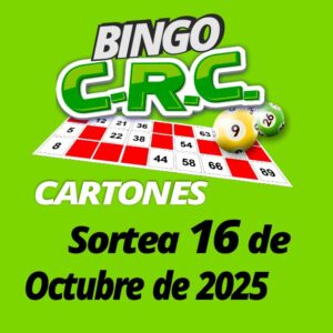 Bingo CRC - Sortea Jueves 16/10/25 - 21hs