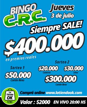 Bingo CRC - Sortea Jueves 03/07/25 - Imagen 2