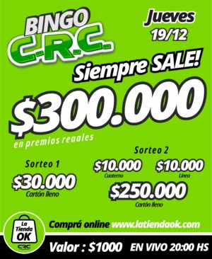 Bingo CRC - Sortea 19/12/24 - Imagen 2